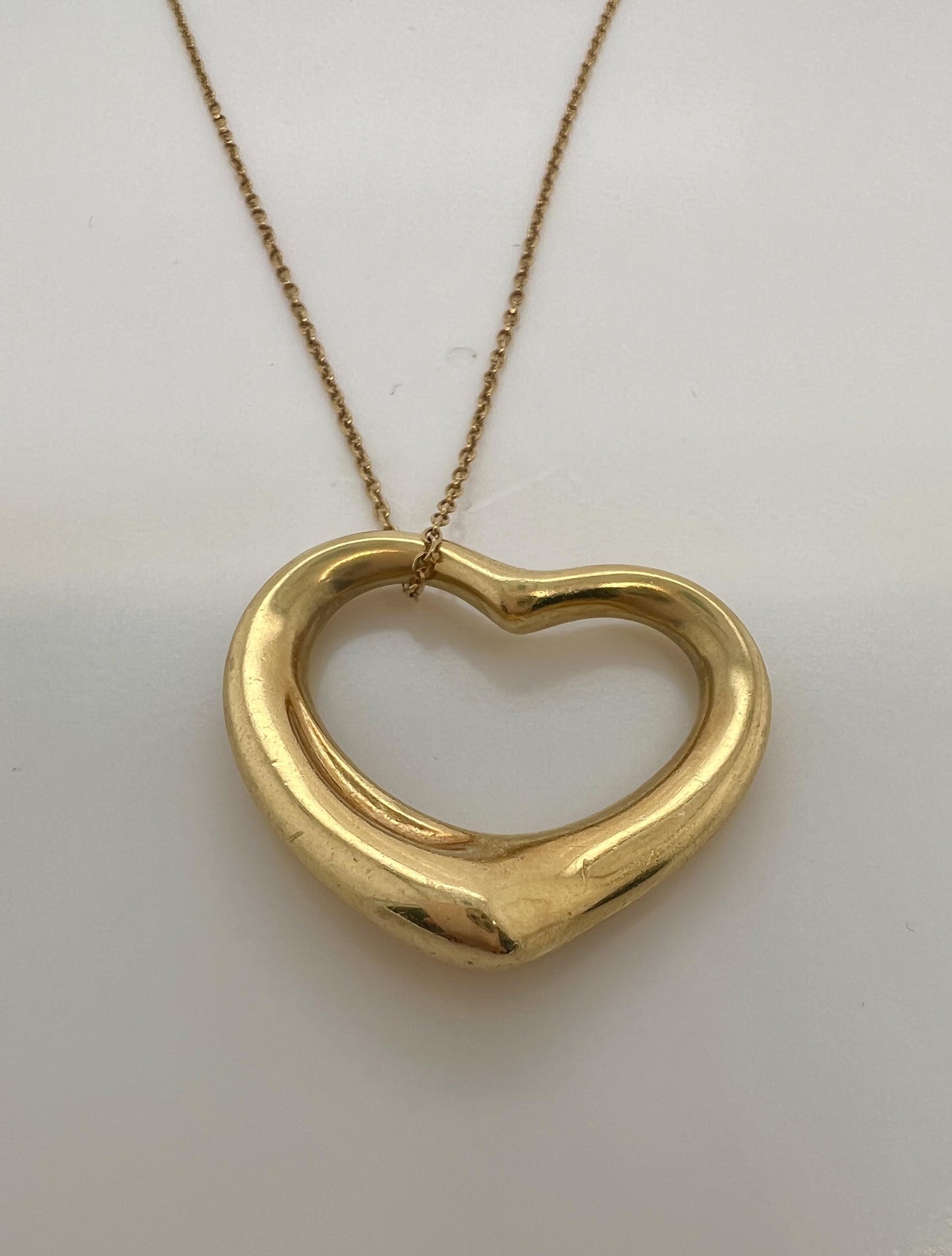 Tiffany & Co. by Elsa Peretti 18K Gold Large Open Heart Necklace