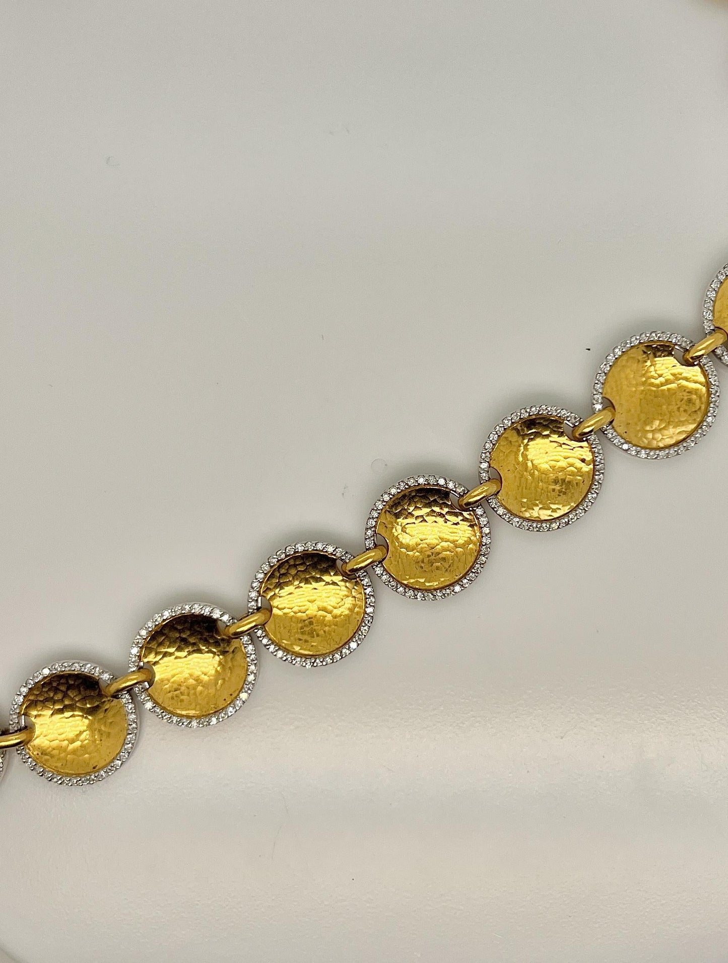 Gurhan 22k Gold Diamond Hammered Finish Necklace