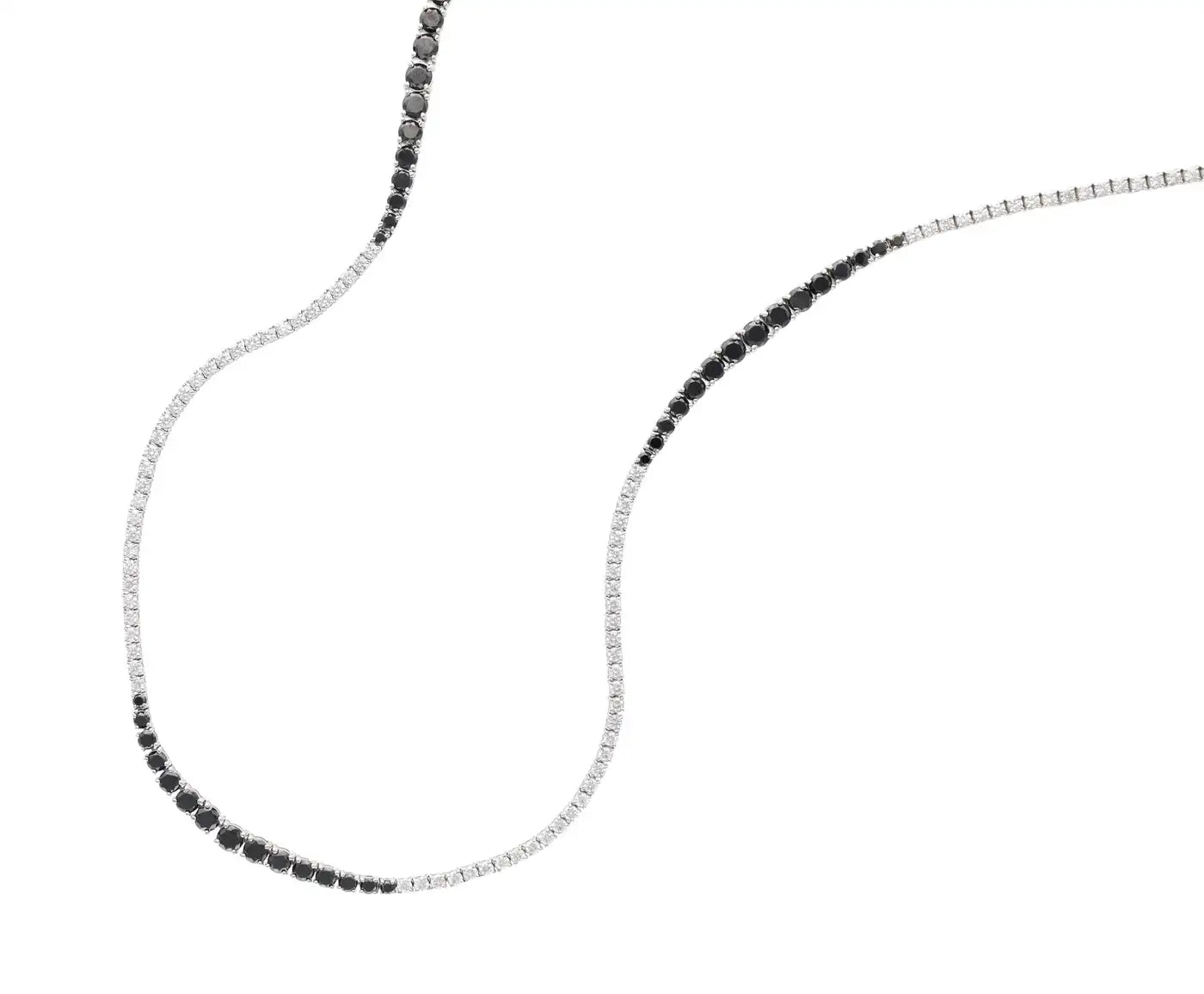 Leo Pizzo White Gold, Diamond, and Black Diamond Necklace