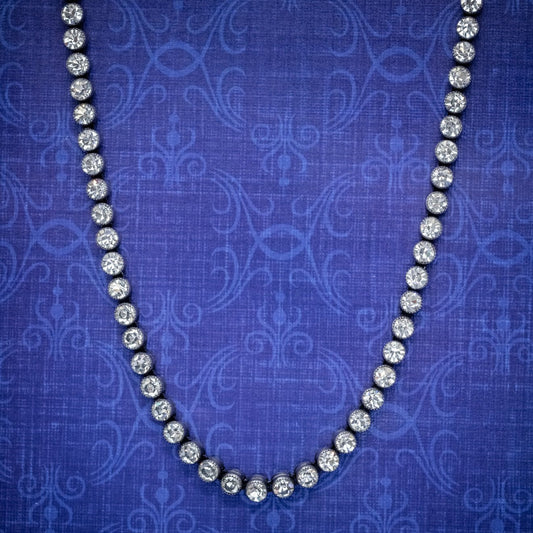 Antique Edwardian Collar Paste Stone Silver Necklace Circa 1910