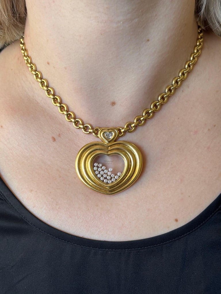 Chopard Happy Diamonds Large Heart Yellow Gold Pendant Necklace