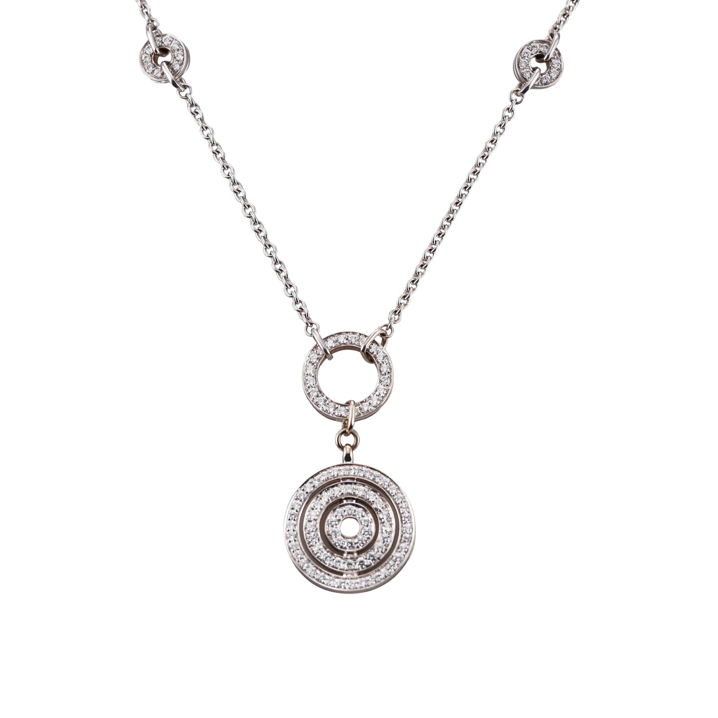 Bulgari Cerchi Astrale 18k Gold Diamond Pendant Necklace