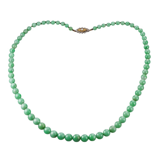 Buccellati Jade Bead Diamond 18k Gold Necklace