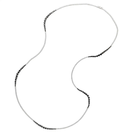 Leo Pizzo White Gold, Diamond, and Black Diamond Necklace