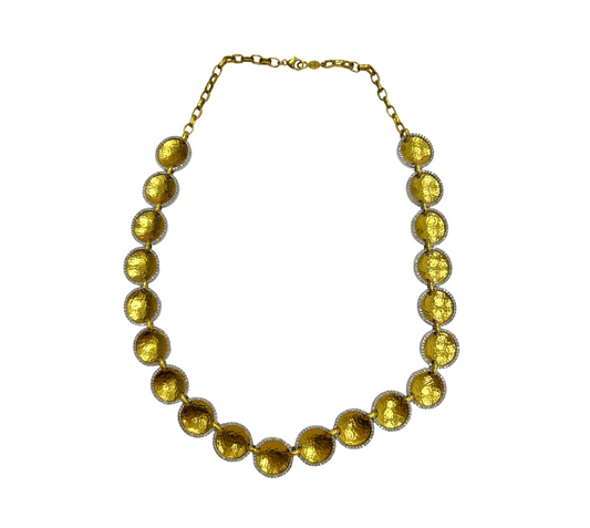 Gurhan 22k Gold Diamond Hammered Finish Necklace