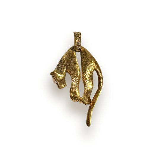 18k Gold Panthere Diamond Pendant